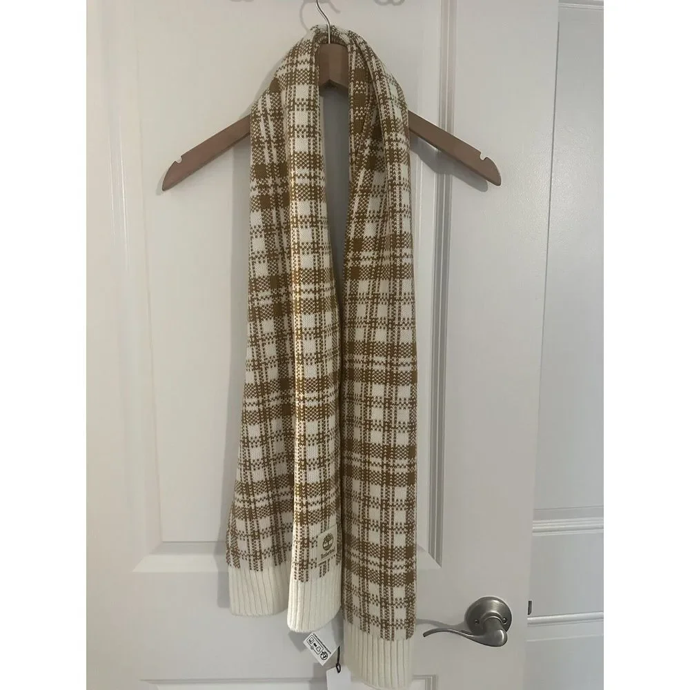 New Timberland Scarf Wheat Buffalo Plaid One Size NWT‎